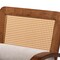 Baxton Studio Sage Modern Japandi Light Grey Fabric and Walnut Brown Finished Wood Arm Chair with Woven Rattan 242-13560-ZORO - alternate 10